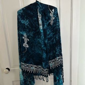 Blue tie-dyed sarong